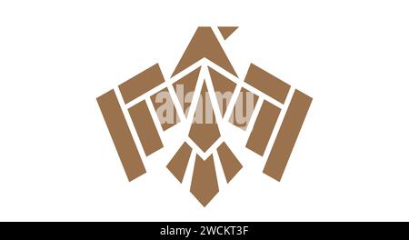 Vogeletikett, Schild, Logo Eagle, Raven, Marke Phoenix. Logo Goldvogel, Vorlage Firmenzeichen, wilde Fliege Wappensymbol. Symbol für grafische Vorlage, Schriftzug für Vogel. Vektorabbildung Stock Vektor