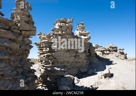 Seltsame Felsformationen am Fantasy Canyon in der Nähe von Vernal Utah. Stockfoto