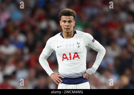 Madrid, Spanien. Juni 2019. DELE Alli aus Tottenham wurde während des Endspiels der UEFA Champions League zwischen Tottenham und Liverpool in Wanda Metropolitano gesehen. Endpunktzahl: Tottenham 0:2 Liverpool. (Foto: Grzegorz Wajda/SOPA Images/SIPA USA) Credit: SIPA USA/Alamy Live News Stockfoto