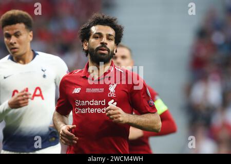 Madrid, Spanien. Juni 2019. Mohamed Salah aus Liverpool war beim Endspiel der UEFA Champions League zwischen Tottenham und Liverpool in Wanda Metropolitano zu sehen. Endpunktzahl: Tottenham 0:2 Liverpool. (Foto: Grzegorz Wajda/SOPA Images/SIPA USA) Credit: SIPA USA/Alamy Live News Stockfoto