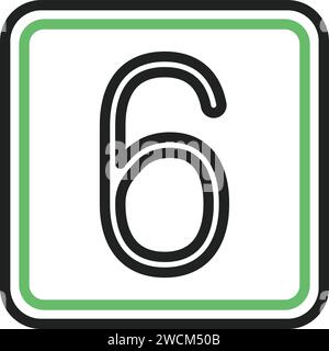 Vektorbild mit sechs Symbolen für Schlüsselkappen. Stock Vektor