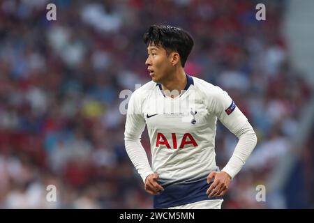 Madrid, Spanien. Juni 2019. Son Heung-min von Tottenham war im Finale der UEFA Champions League zwischen Tottenham und Liverpool in Wanda Metropolitano zu sehen. Endpunktzahl: Tottenham 0:2 Liverpool. (Foto: Grzegorz Wajda/SOPA Images/SIPA USA) Credit: SIPA USA/Alamy Live News Stockfoto