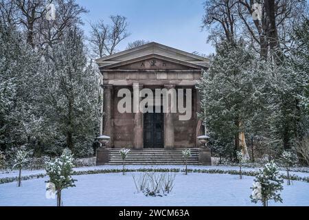 Winter, Mausoleum im Schloßgarten Charlottenburg, Charlottenburg-Wilmersdorf, Berlin, Deutschland Stockfoto