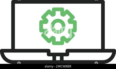 Vektorbild des Symbols „Laptop-Einstellungen“. Stock Vektor