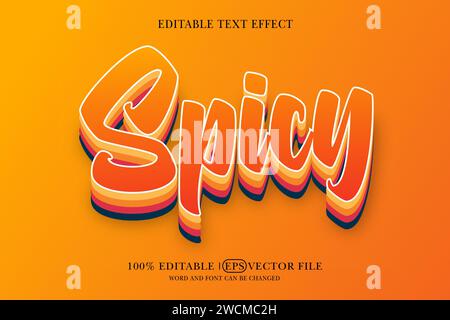 Textformatbearbeitung und 3D-Spicy-Text-Effekte Stock Vektor