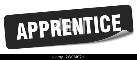 Auszubildender Aufkleber. Rechteckiges Etikett für Lehrlinge isoliert auf weißem Hintergrund Stock Vektor