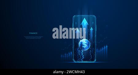 Umsatz Steigern. Geschäfts- und Finanzkonzept. 3D-Geld in Hellblau Stock Vektor