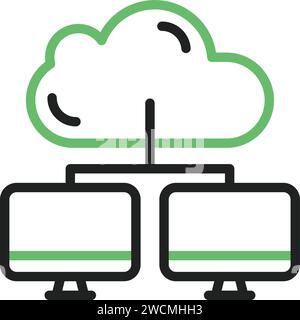 Vektorbild des Symbols für die Shared Cloud. Stock Vektor