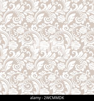 Tapete im Barockstil. Ein nahtloser Vektorhintergrund. Blumenschmuck. Grafisches Vektormuster Stock Vektor