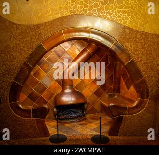 Casa Batllo Kamin Stockfoto