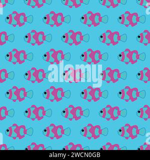 Nahtloses Muster von Korallenrifffischen Stock Vektor