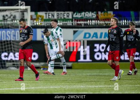 Rotterdam, Niederlande. Januar 2024. ROTTERDAM, 16.01.2024, Van Donge & de Roo Stadion, Niederländer TOTO KNVB beker 1/8 Finale, Fußballsaison 2023/2024. Während des Spiels Excelsior - Groningen, Halbzeit Credit: Pro Shots/Alamy Live News Stockfoto