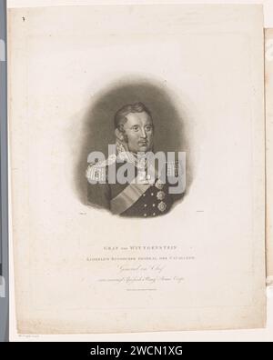 PortraT van Ludwig Adolph Peter von Sayn -Wittgenstein, Johann Friedrich Bolt, nach Heinrich Anton Dähling, 1813 - 1834 Druck Berliner Papier historische Personen. Ritterorden. (Militär-)Uniformen Stockfoto
