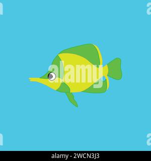 Der Korallenrifffisch auf dem hellblauen Hintergrund Stock Vektor