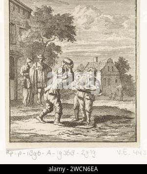 Kinder spielen Ossekies, Zacharias Chatelain (II), nach Jan Luyken, 1712 drucken Amsterdam Papier Radierung / Buchdruck Kinderspiele und -Spiele Stockfoto