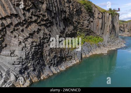 Studlagil Canyon, Basaltsäulen, größte Sammlung von Basaltsäulen in Island, Island Stockfoto