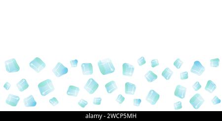 Transparente Glaswürfelformen in realistischem Stil. Poster-, Banner- und Social-Media-Design. Vektorabbildung. Stock Vektor