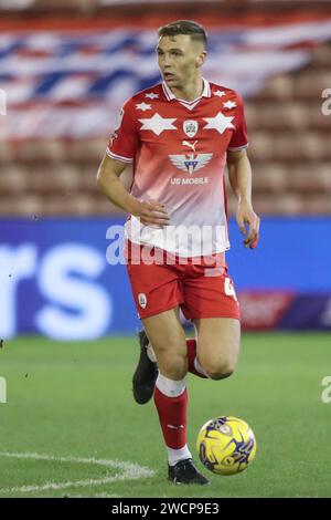 Jack Shepherd of Barnsley während des Spiels der Sky Bet League 1 Barnsley gegen Carlisle United in Oakwell, Barnsley, Großbritannien, 16. Januar 2024 (Foto: Alfie Cosgrove/News Images) Stockfoto