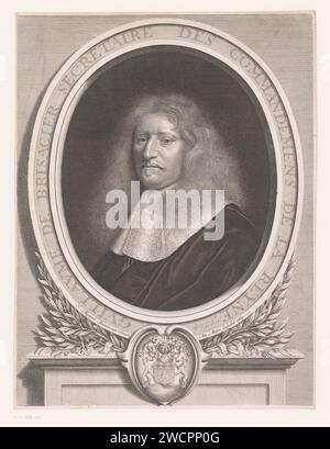 Portret van Guillaume de Brisacier, Antoine Masson, nach Nicolas Mignard, 1664 Druck Frankreich Papier graviert historische Personen Stockfoto