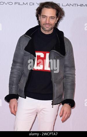 Rom, Italien. Januar 2024. Luca Capuano besucht den roten Teppich der italienischen Premiere des Films Povere Creature im Cinema Barberini. (Foto: Mario Cartelli/SOPA Images/SIPA USA) Credit: SIPA USA/Alamy Live News Stockfoto