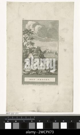 Nachbarschaft, Noah van der Meer (II), nachdem Jacobus kauft, 1777–1778 drucken zwei Nachbarn streiten über die Frage, wessen Land der Weg gehört. Ein Fahrer geht in den Hintergrund. Amsterdamer Papierätzstreit, Argument. Nachbar. Landschaften in der gemäßigten Zone Stockfoto