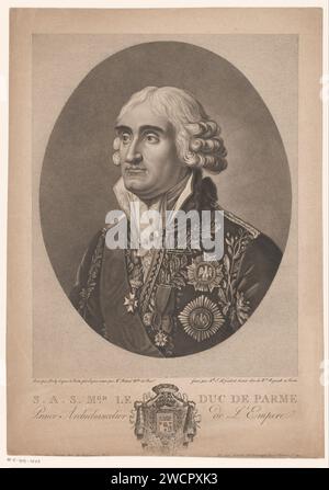 Portret van Jean-Jacques Régis de Cambacérès, Hertog Van Parma, J.M. Gaillard Monet, nach Louis-Léopold Boilly, nach Philippe Laurent Roland, 1770-1850 Druck Paris Papier mit Gravur historischer Personen Stockfoto