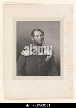 Porträt eines unbekannten Mannes, möglicherweise Nicolaus Prinz von Preußen, Carl Wildt, nach Friedrich Randel, 1830–1860 Druck Berliner Papier. Historische Personen. Erwachsener Mann. Bart Stockfoto