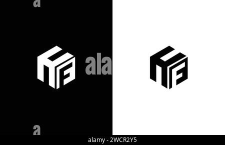 HF, H, F Logo-Monogramm mit abstrakten Buchstaben Stock Vektor