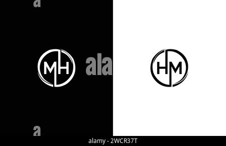 Anfangsbuchstabe HM-Logo – MH Simple Business-Logo Stock Vektor