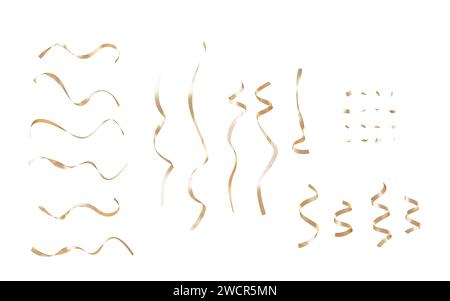 Goldene Festband-Elemente, 3D-Rendering. 3D-Abbildung. Stockfoto