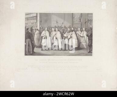 Niederländische Bischöfe auf dem Ersten Vatikanischen Konzil von 1869-1870, Edouard Taurel, 1870 drucken die sieben niederländischen Bischöfe, die während des Pontifikats von Papst Pius IX. Auf dem ersten Vatikanischen Konzil in Rom vom 8. Dezember 1869 bis zum 20. September 1870 anwesend waren. Von links nach rechts: Mgr. A. J. Schaepman, Erzbischof von Utrecht, Mgr. J. Zwijsen, Bischof van den Bosch, Mgr. G.P. Wilmer, Bischof von Haarlem, Mgr. A. J. Pluijm, Apostolischer Vikar von Konstantinopel, Mgr. H.W. Steins-Bischof, Apostolischer Vikar von Kalkutta, Mgr. P.M. Vrancken, Apostolischer Vikar von Batavia und Mgr. H.J.A. van Ewijk, apostolischer Vikar von Curacao. Niederlande Stockfoto