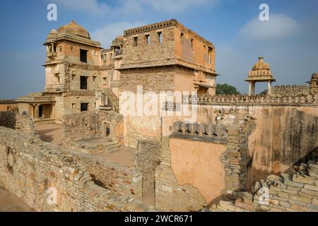 Chittorgarh, Indien - 6. Januar 2024: Kumbha Palace im Chittorgarh Fort in Chittorgarh, Rajasthan, Indien. Stockfoto