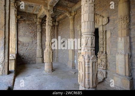 Chittorgarh, Indien - 6. Januar 2024: Kumbha Palace im Chittorgarh Fort in Chittorgarh, Rajasthan, Indien. Stockfoto