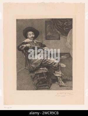 Porträt von Willem van Heythuysen, Auguste Danse, nach Frans Hals, 1882 Druckpapier Ätzen / Trockenpunkt historische Person (...) - Historische Person (...) Allein dargestellt Stockfoto