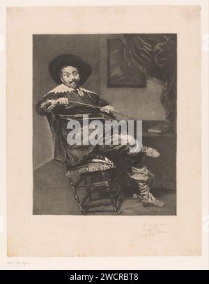 Porträt von Willem van Heythuysen, Auguste Danse, nach Frans Hals, 1883 Druckpapier Ätzen / Trockenpunkt historische Person (...) - Historische Person (...) Allein dargestellt Stockfoto