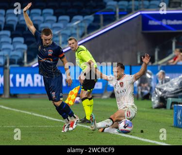 Sydney, Australien. Januar 2024. Brisbane Roar gegen Newcastle Jets. Vereinigt rund. ISUZU UTE A-League Männer. Allianz Stadium. Sydney. Australien (Joe Serci/SPP) Credit: SPP Sport Press Photo. /Alamy Live News Stockfoto