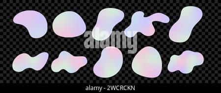 Holographische Freiformformen. Doodle Design-Elemente Stock Vektor
