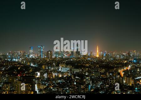 Tokio Turm und nächtlicher Stadtblick in Tokio, Japan Stockfoto