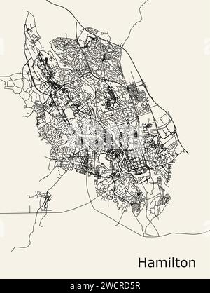 Stadtplan VON Hamilton, Neuseeland Stock Vektor