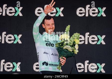 Adelaide, Australien. Januar 2024. Bild von Zac Williams/SWpix.com - 17/01/2024 - Radfahren - 2024 Tour Down Under - Phase 2: Norwood nach Lobethal (141 km) - Luke Burns, Team Australien. Quelle: SWpix/Alamy Live News Stockfoto