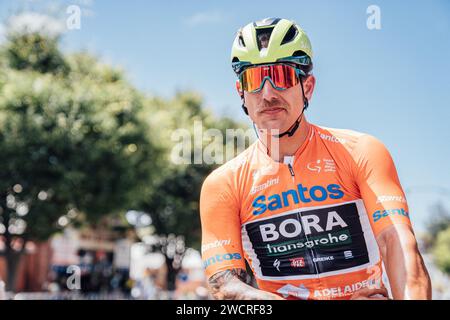 Adelaide, Australien. Januar 2024. Foto von Zac Williams/SWpix.com - 17/01/2024 - Radfahren - 2024 Tour Down Under - Stage 2: Norwood nach Lobethal (141 km) - Sam Welsford, Bora Hansgrohe. Quelle: SWpix/Alamy Live News Stockfoto