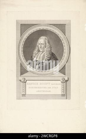 Porträt des Amsterdamer Bürgermeisters Hendrik Danielsz Hooft, Mathias de Sallieth, 1787 Druck Amsterdamer Papiergravur / Gravur Stockfoto