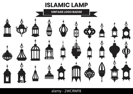 Lampe im islamischen Stil im Vintage-Stil isoliert auf Hintergrund Stock Vektor