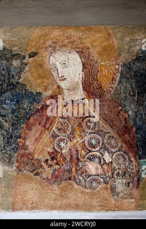 Santa - affresco - Pittore veneto bizantino - XII / XIII secolo - Arquà Petrarca (PD) chiesa parrocchiale di S.Maria Assunta Stockfoto