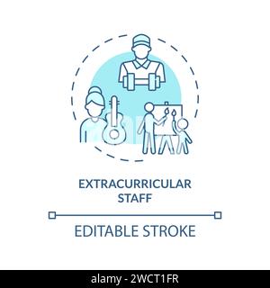 Schlankes, einfaches, blaues Konzept für außerschulische Mitarbeiter Stock Vektor