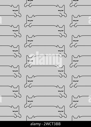 Lineares Katzenmuster nahtlos. Hintergrund für PET-Linien Stock Vektor