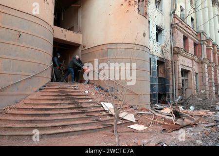 CHARKIW, UKRAINE - 17. JANUAR 2024 - Beseitigung Der Folgen Eines ...