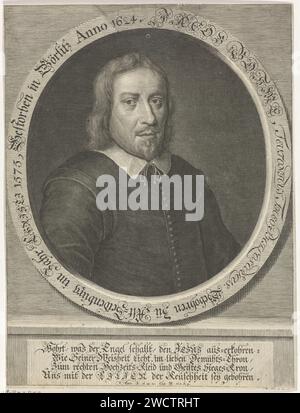 Porträt von Jakob Böhme, Pieter van Gunst, 1659–1731 Druck Jakob Böhme, ein deutscher Philosoph und protestantischer Mystiker. Der Druck hat eine deutsche Inschrift. Amsterdamer Papierstich Stockfoto