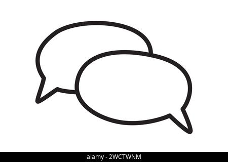 Handgezeichnete Sprechblase handgezeichnet mit dünner Linie. Doodle bereit, Text hinzuzufügen. Grafisches Design-Element im Skizzenstil für Comics, untergeordnete Bücher, mobile App, Stock Vektor