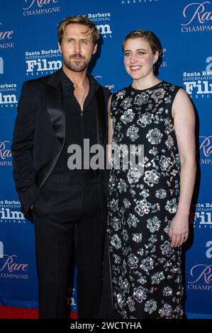 Ryan Gosling und Greta Gerwig bei der 16. Verleihung des Kirk Douglas Award for Excellence in Film auf dem 39. Santa Barbara International Film Festival im Hotel Ritz-Carlton Bacara. Santa Barbara, 13.01.2024 *** Ryan Gosling und Greta Gerwig beim 16. Kirk Douglas Award for Excellence in Film beim Santa Barbara International Film Festival 39 im Hotel Ritz Carlton Bacara Santa Barbara, 13 01 2024 Foto:XC.xVanxWagonerx/xFuturexImagex gosling 4107 Stockfoto